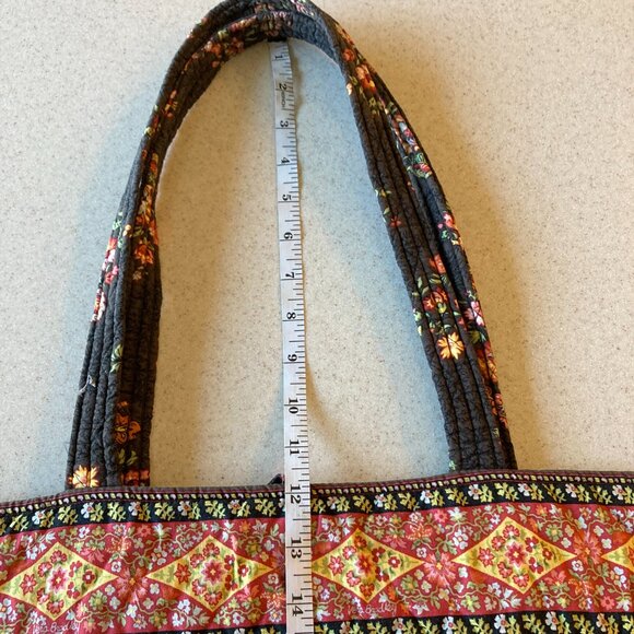 Vera Bradley Large Tote Brown Chocolat Vintage EUC - Picture 5 of 16